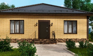 Проекты одноэтажных домов из кирпича | Строй-Бль - Большой Камень от 3645 рублей